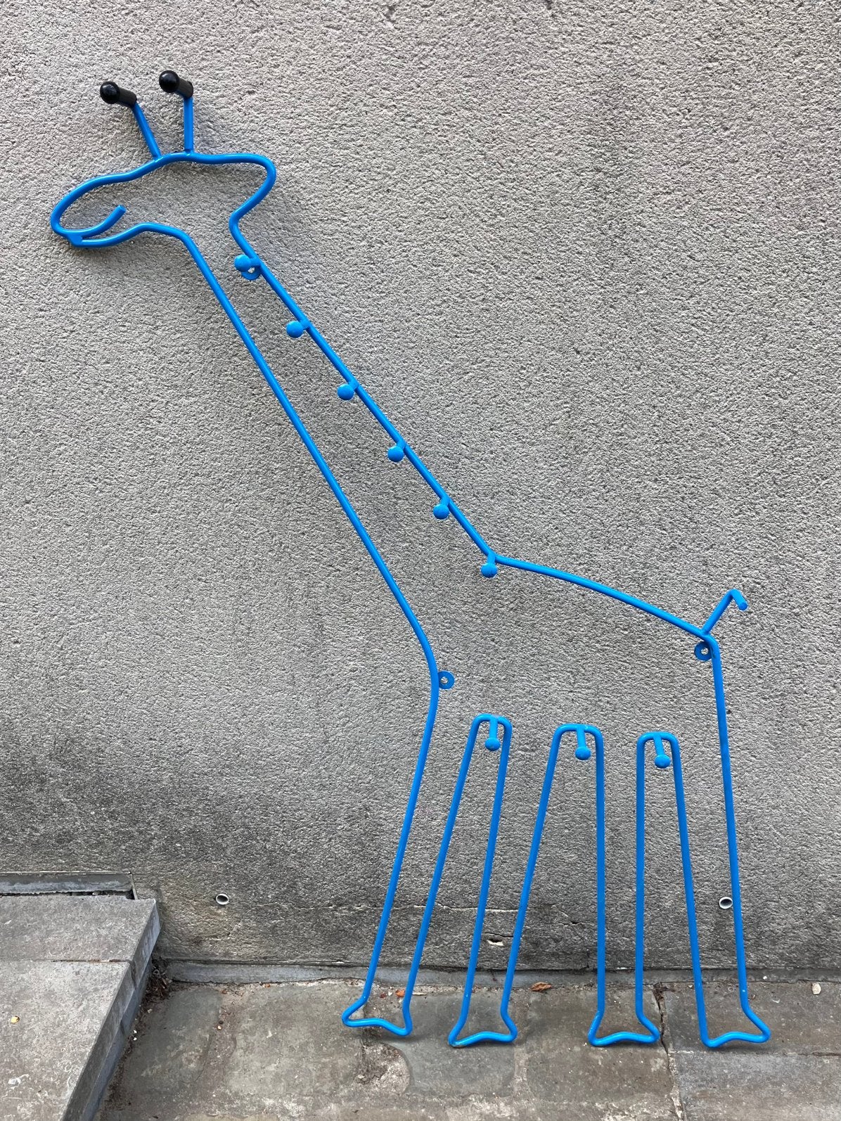 Vintage IKEA giraf kapstok (blauw), Huis en Inrichting, Woonaccessoires | Kapstokken, Gebruikt, 100 tot 150 cm, Metaal, Ophalen