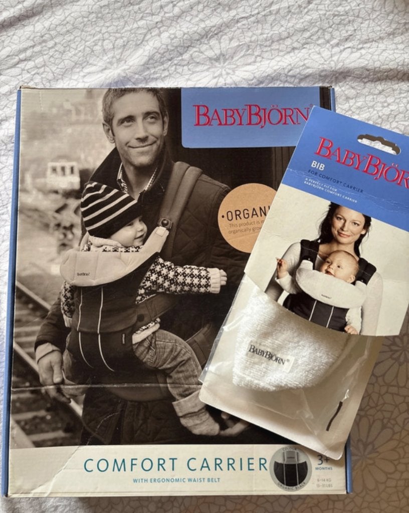 BabyBjörn Comfort Carrier Zwart, Organic + Bib Niew, Kinderen en Baby's, Ophalen, Nieuw, Babybjorn