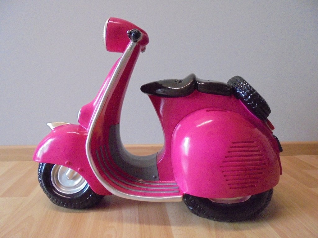 Grote scooter spaarpot Vintage Kinderkamer, Kinderen en Baby's, Kinderkamer | Inrichting en Decoratie, Roze, Ophalen of Verzenden