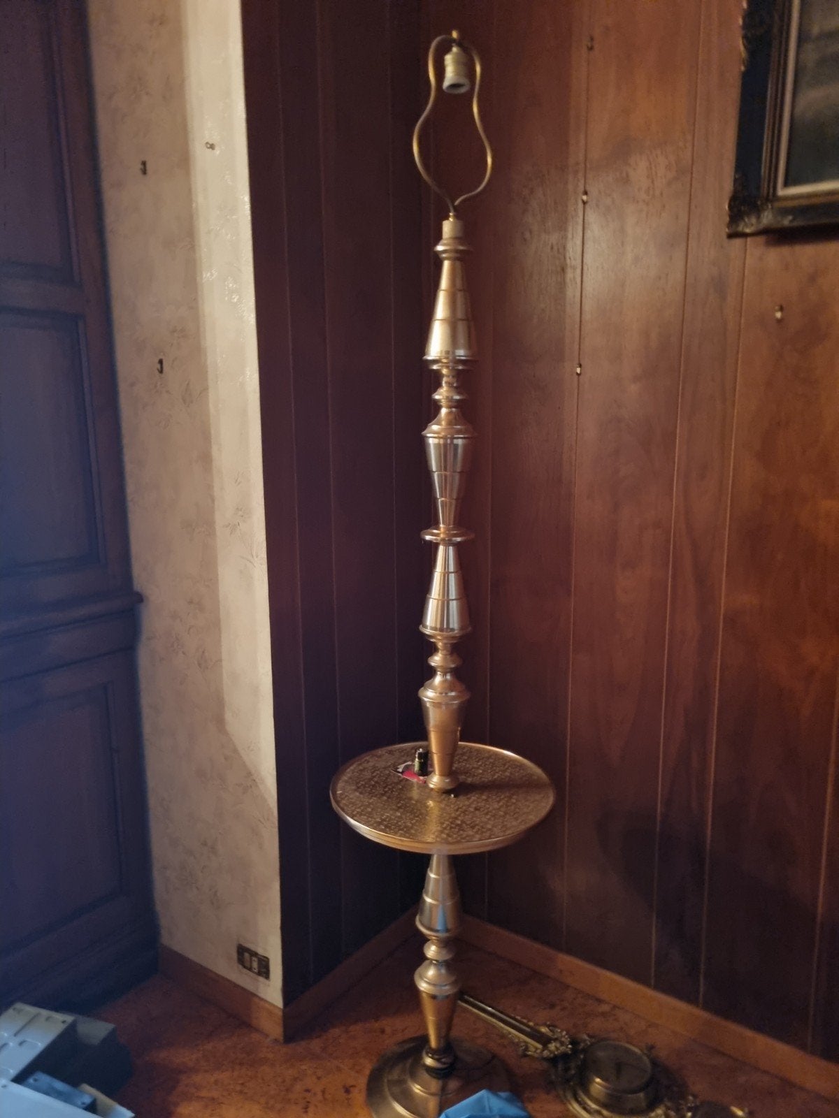 staanlamp in messing vintage jaren 60., Antiek en Kunst, Ophalen