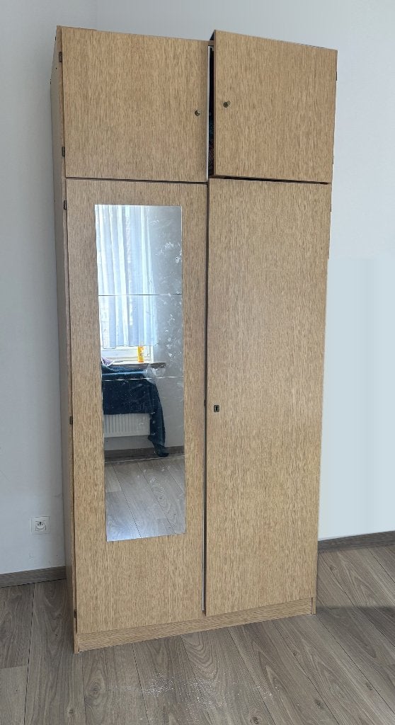 WARDROBE, BROWN COLOR:, Ophalen, Gebruikt, Teakhout, Met deur(en)