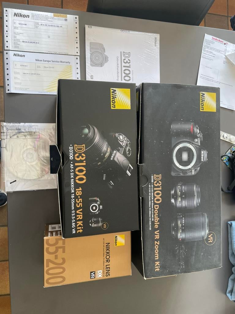 Nikkon D3100 camera met 2 lenzen en tas, Audio, Tv en Foto, Ophalen