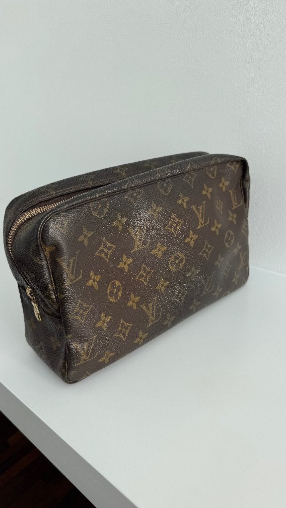 Vintage Louis Vuitton Trousse Toilette GM Cosmetic Pouch, Ophalen of Verzenden, Gebruikt, Bruin, Overige typen