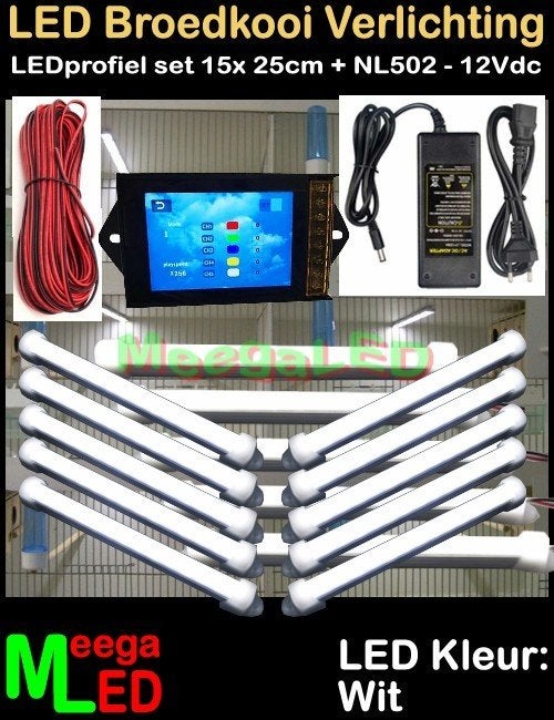 LED profiel strip NL502 SET 15x 25cm Broedkooi Kweekkooi, Ophalen of Verzenden, Nieuw, Aluminium, Broedkooi of Kweekkooi