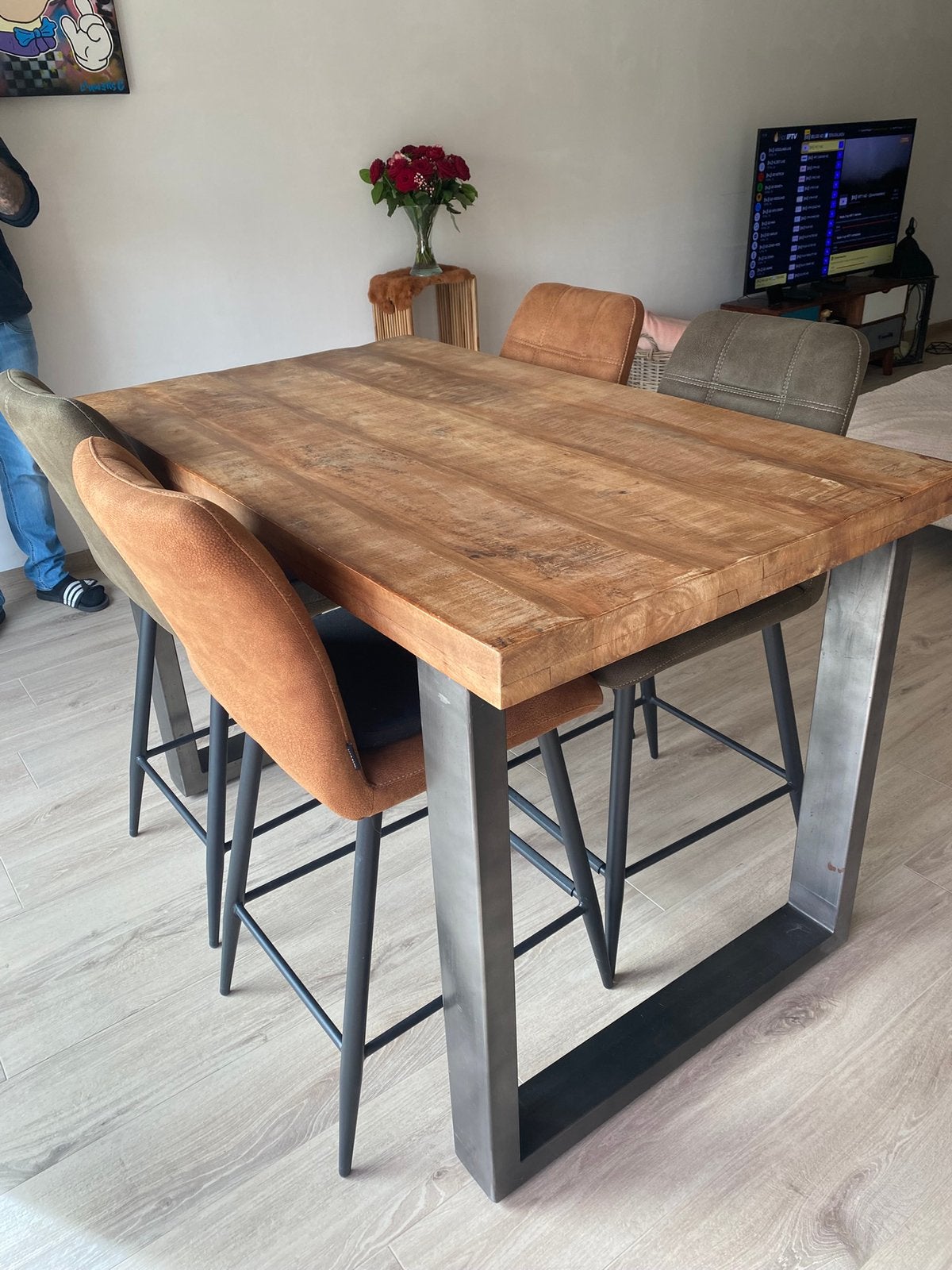 Hoge tafel met stoelen, Maison & Meubles, Enlèvement, Utilisé