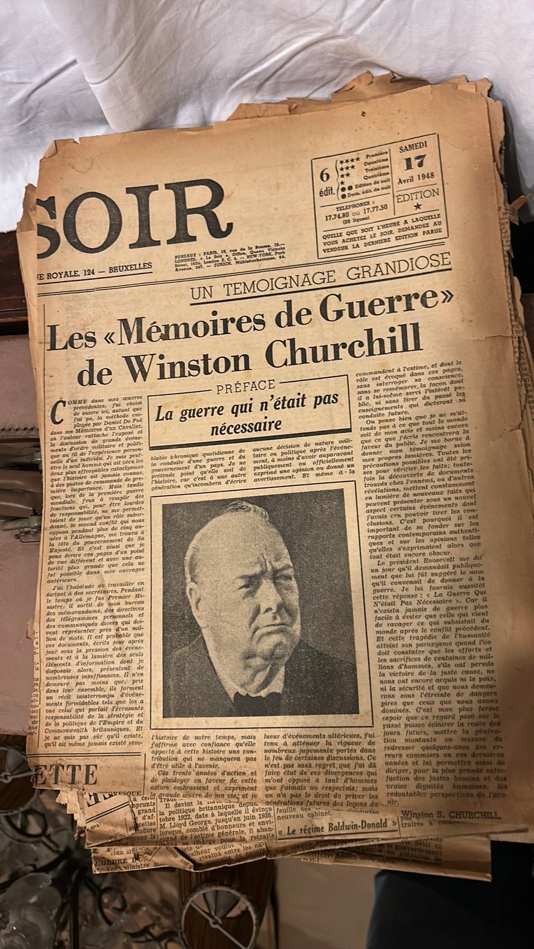 Les Memoires de Winston Churchill, Antiquités & Art, Enlèvement ou Envoi