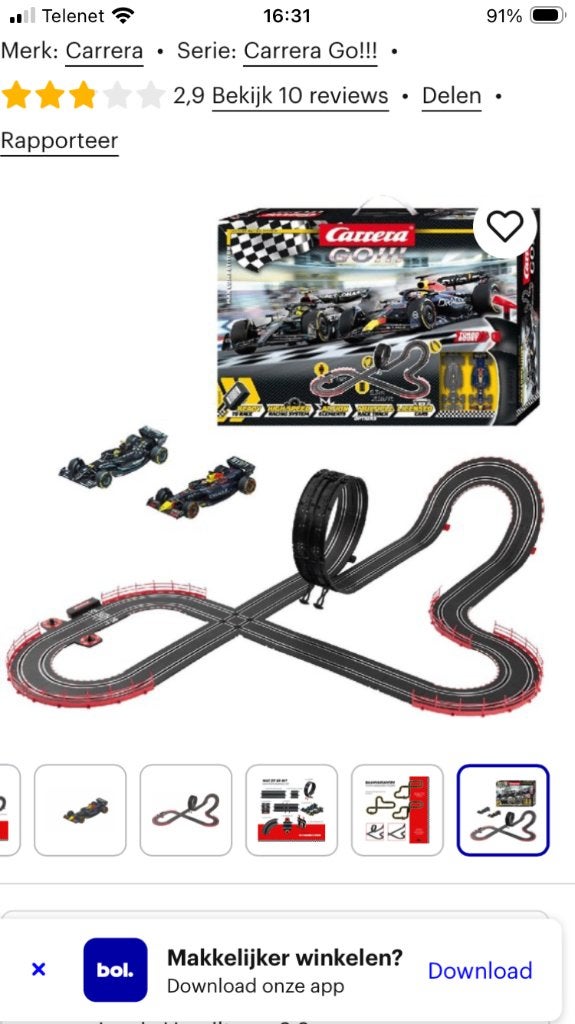 Racebaan carrera GO!!!, Ophalen, Carrera, Met looping, Elektrisch
