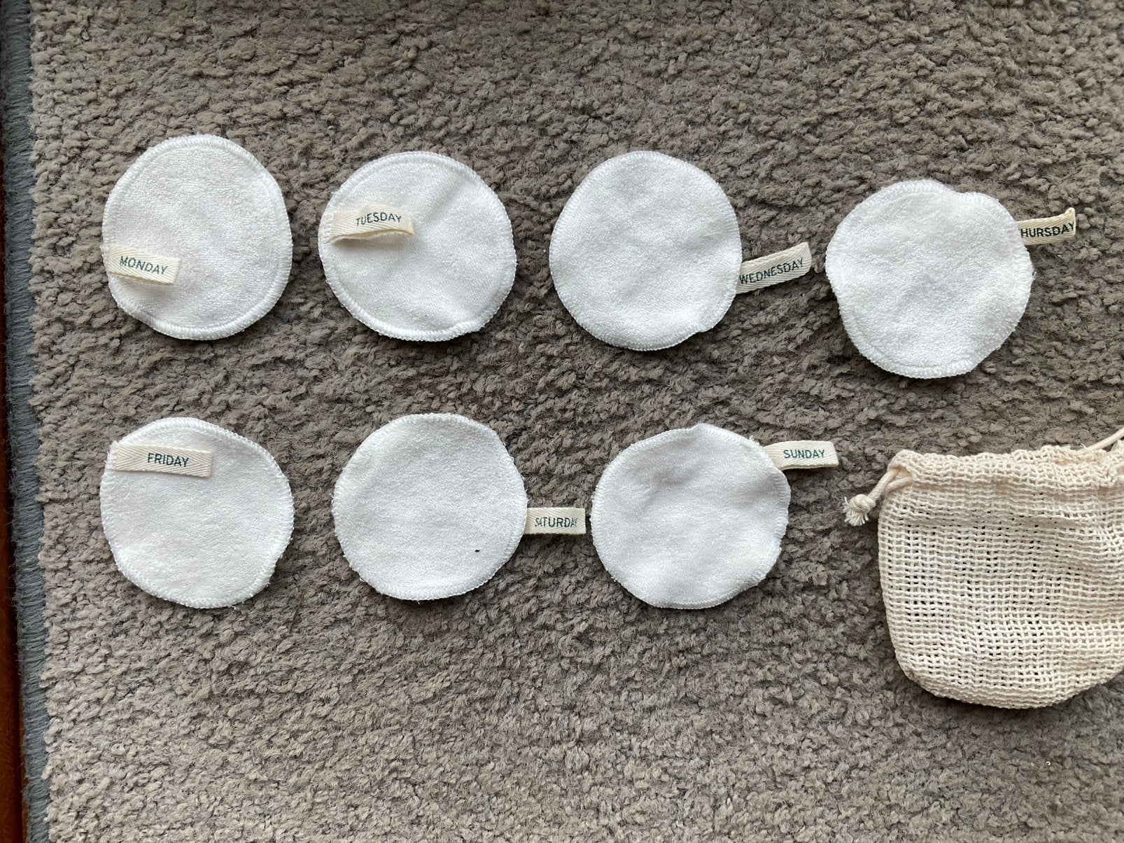 7 herbruikbare, wasbare make-up remove padjes, Bijoux, Sacs & Beauté, Boutons de manchette, Enlèvement ou Envoi, Comme neuf