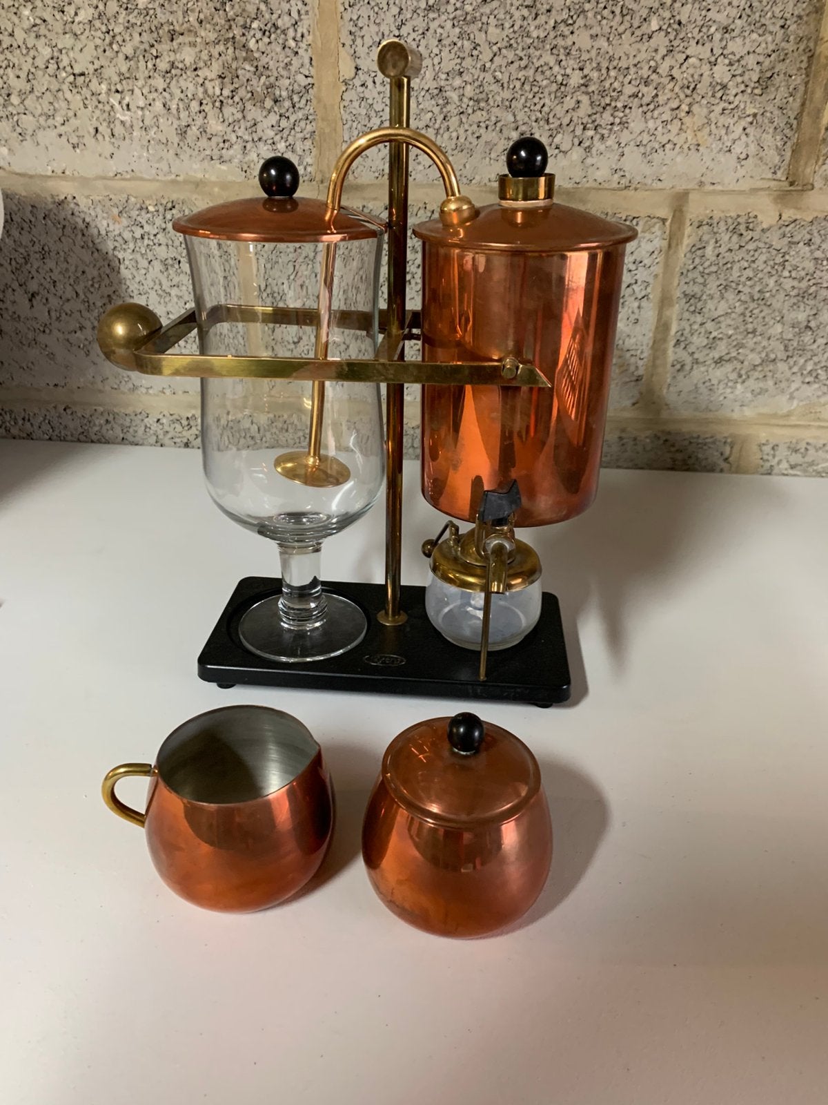 Koperen koffiezet vintage, Ophalen, Zo goed als nieuw