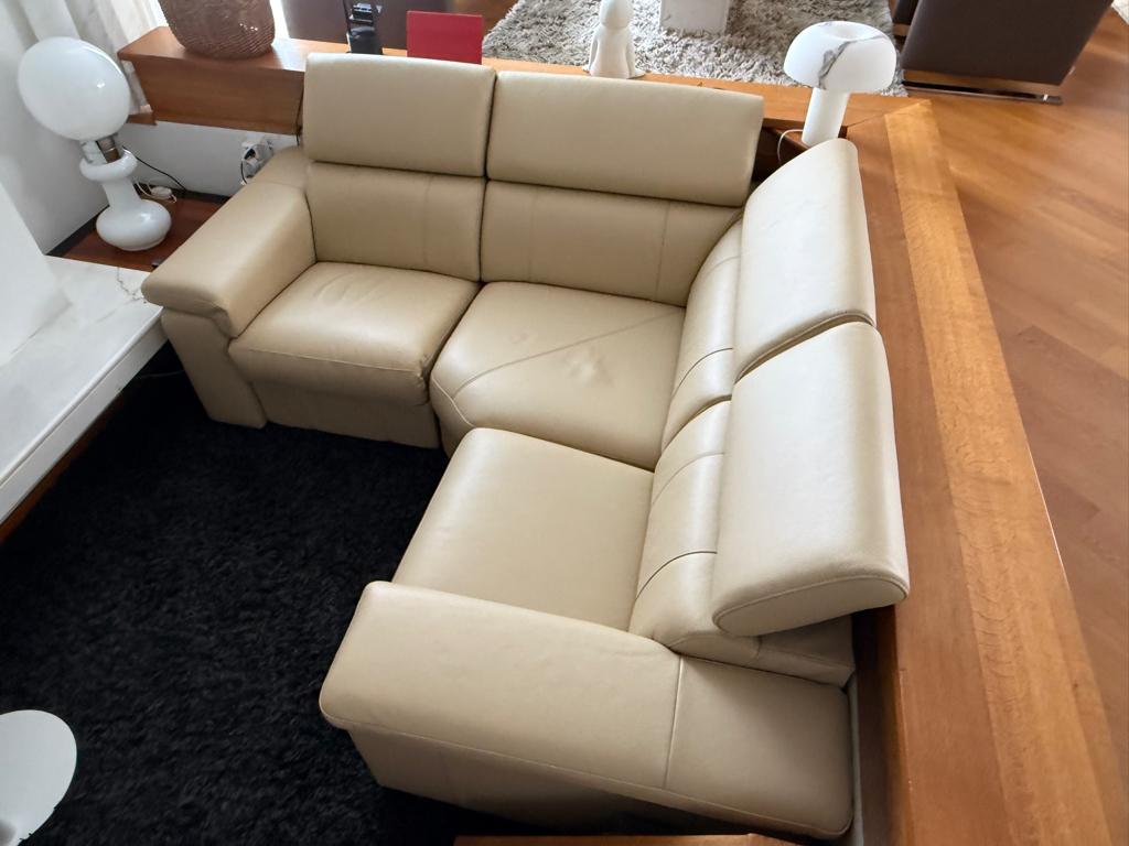 Lederen hoeksalon, Ophalen, Zo goed als nieuw, Modern, 200 tot 250 cm