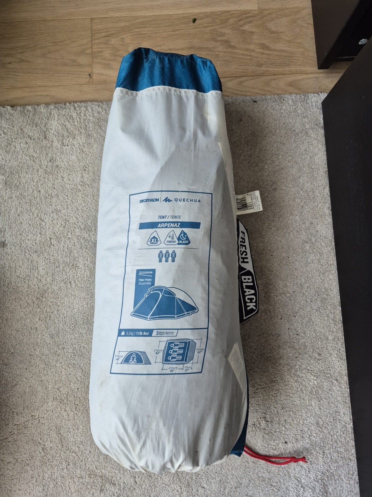 Tent arpenaz 3 XL Fresh & black, Caravans en Kamperen, Tenten, tot en met 3, Zo goed als nieuw, Ophalen