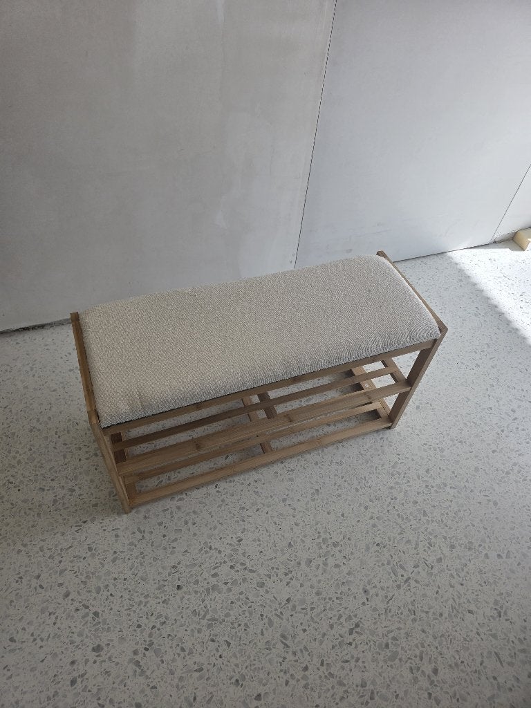 Bamboe bankje, Ophalen, Minder dan 50 cm, Zo goed als nieuw, Rechthoekig