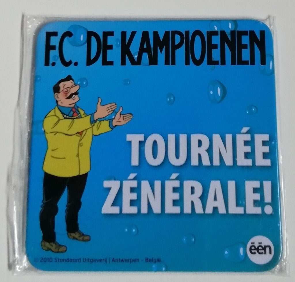 F.C. De Kampioenen - onderzetter - blauw, Ophalen of Verzenden, Overige figuren, Nieuw, Overige typen