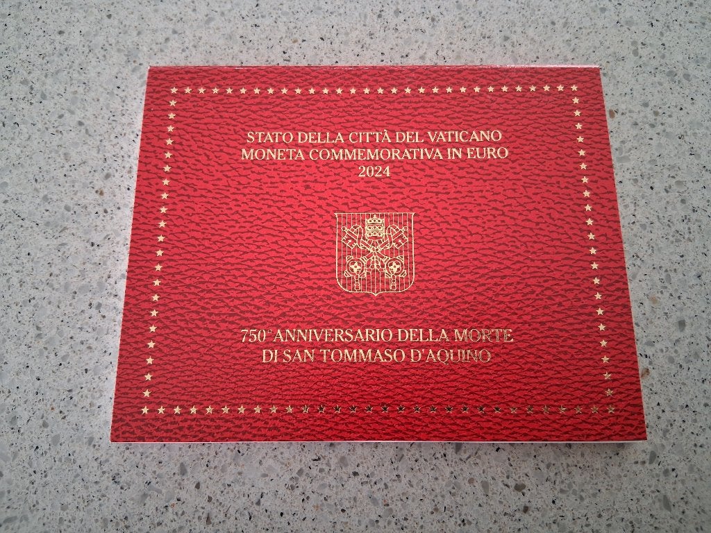 2 euro Vaticaan 2024 Thomas van Aquino in boekje, Enlèvement ou Envoi, Vatican, 2 euros, Monnaie en vrac