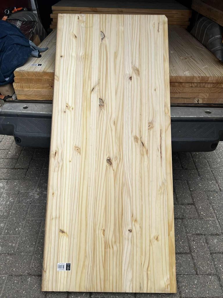 Massief grenen werkblad 150x60x3,8 cm, Ophalen, Nieuw, Minder dan 70 cm, Inklapbaar