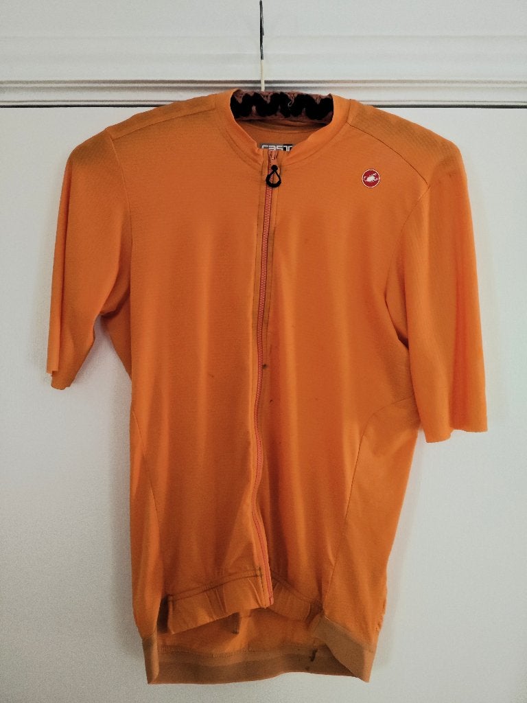 Castelli Espresso Jersey Oranje M | Maat M, Fietsen en Brommers, Fietsaccessoires | Fietskleding, Gebruikt, Castelli, Ophalen of Verzenden