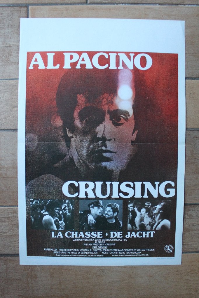 filmaffiche Al Pacino Cruising 1980 filmposter, Rechthoekig Staand, Ophalen of Verzenden, Zo goed als nieuw, A1 t/m A3