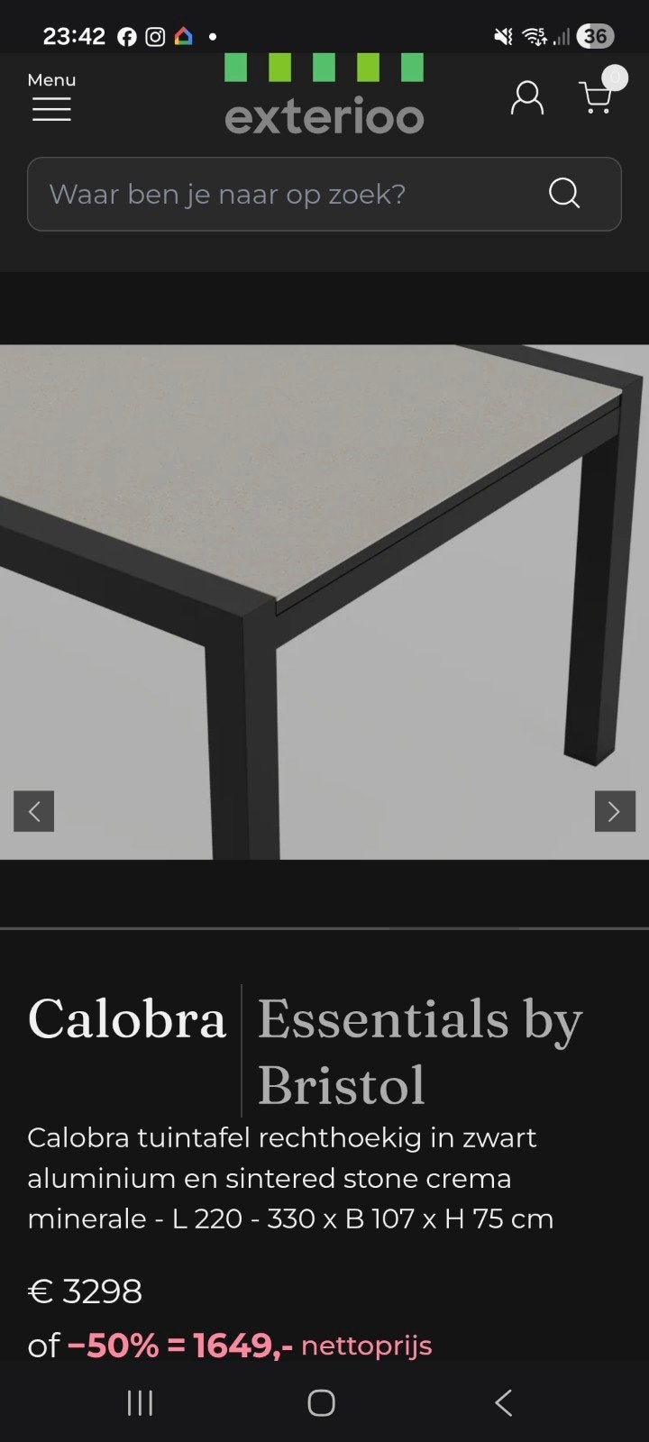 Bristol Calobra-uitschuifbare tafel, Enlèvement