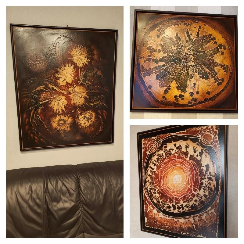 3 schilderijen van Paul Eurlings (mixed media), Antiek en Kunst, Kunst | Schilderijen | Abstract, Ophalen