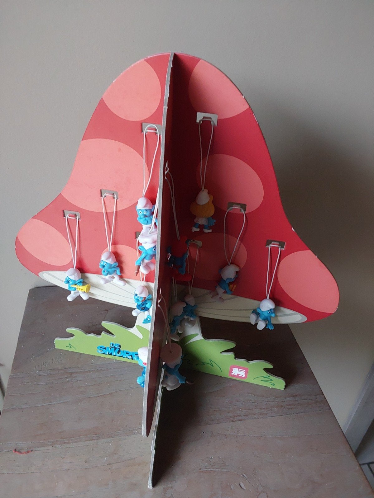 mooie paddenstoel met verschillende smurfen om op te hangen, Kinderen en Baby's, Wipstoeltjes, Ophalen of Verzenden
