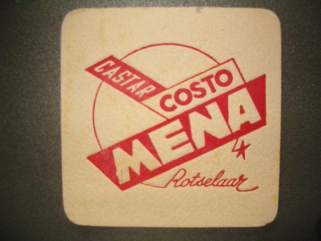 Tapis à bière Mena Rotselaar 3 : 95 x 95 mm, Collections, Enlèvement ou Envoi, Utilisé, Sous-bock