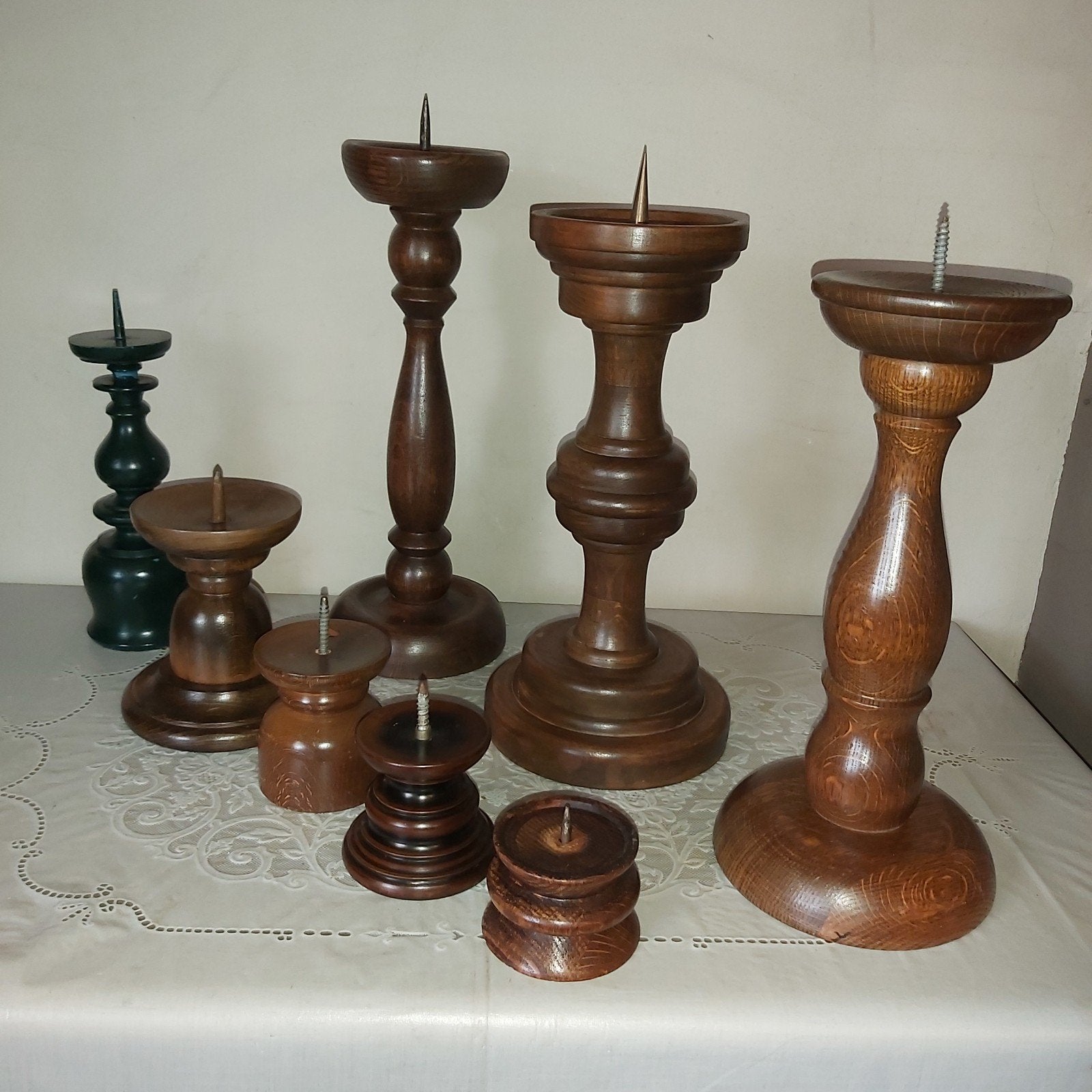 kandelaar kandelaars houten kerkkandelaars, Enlèvement ou Envoi