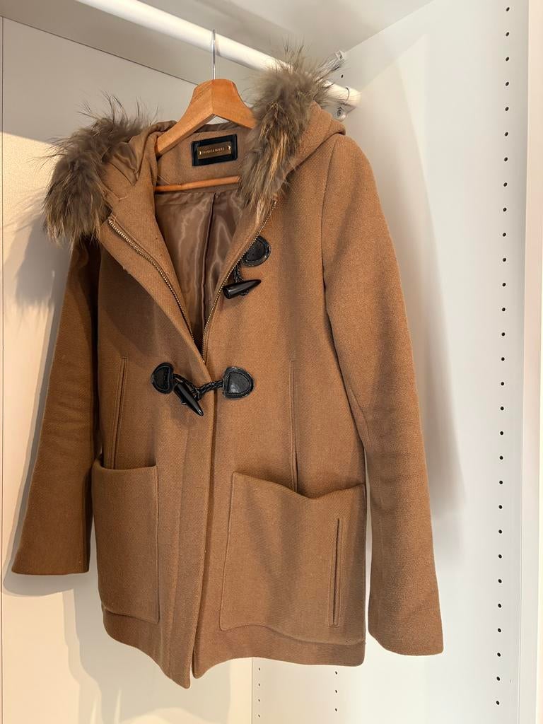 Bruine winterjas (met of zonder bontje), Ophalen, Gedragen, Maat 36 (S), Bruin