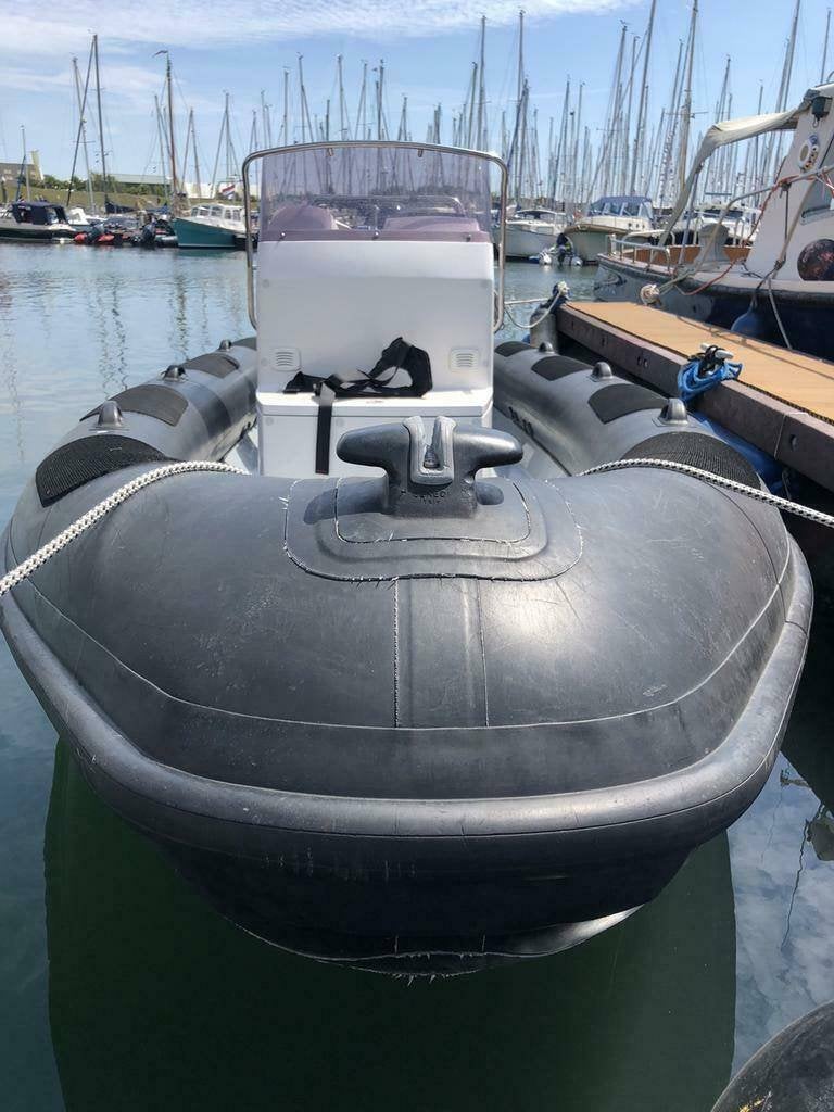 RIb Roughneck 636, Watersport en Boten, Motorboten en Motorjachten, Buitenboordmotor, Afdekzeil, Rib, Polyester