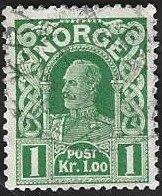 1 Postzegel Noorwegen 1918 Koning Haakon VII, Postzegels en Munten, Postzegels | Europa | Scandinavië, Ophalen of Verzenden, Noorwegen