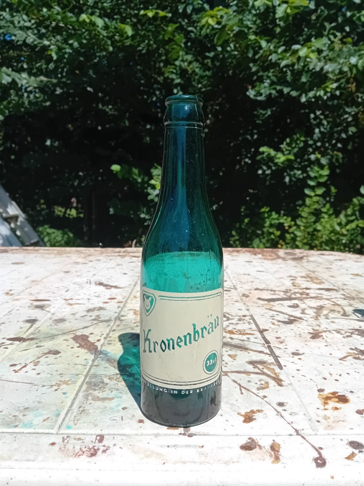 Ancienne bouteille de bière vintage, brasserie Kronenbrau Kr, Enlèvement ou Envoi