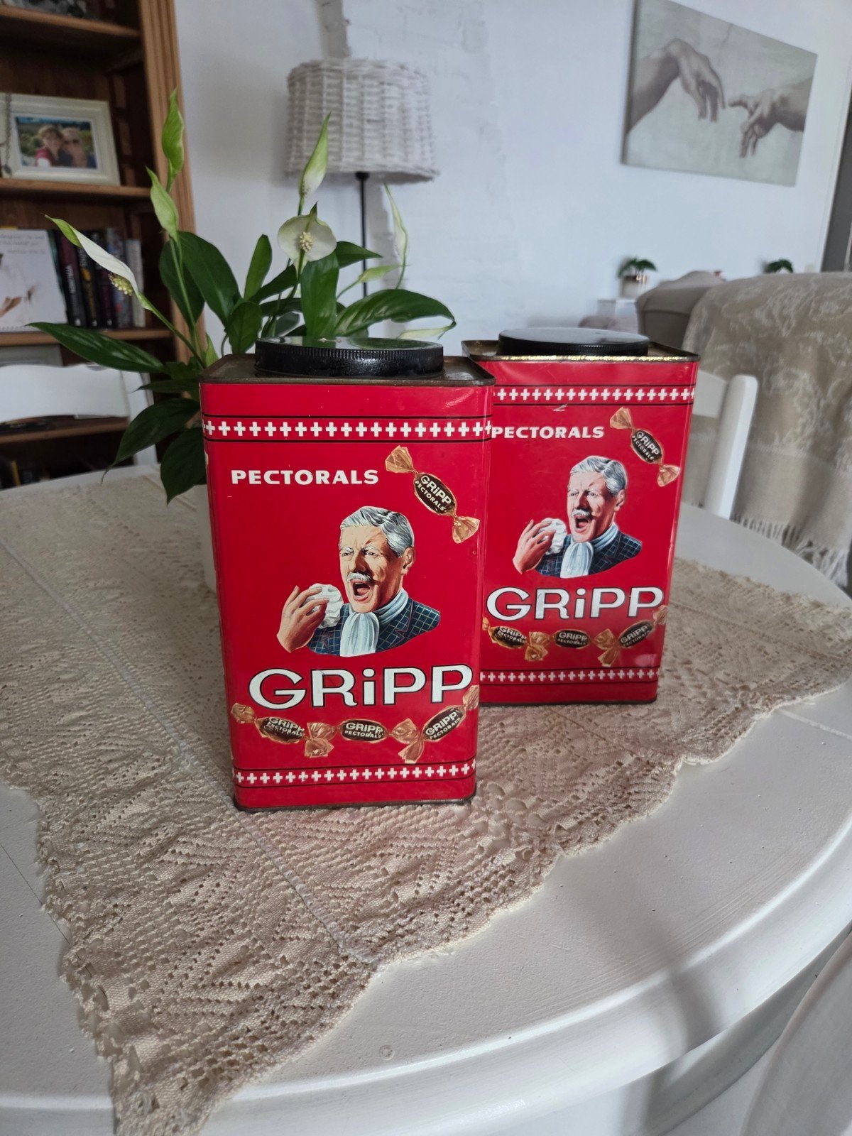 Set van 2 Vintage Winkelblikken  Pectorals Gripp Hoestbonbon, Enlèvement
