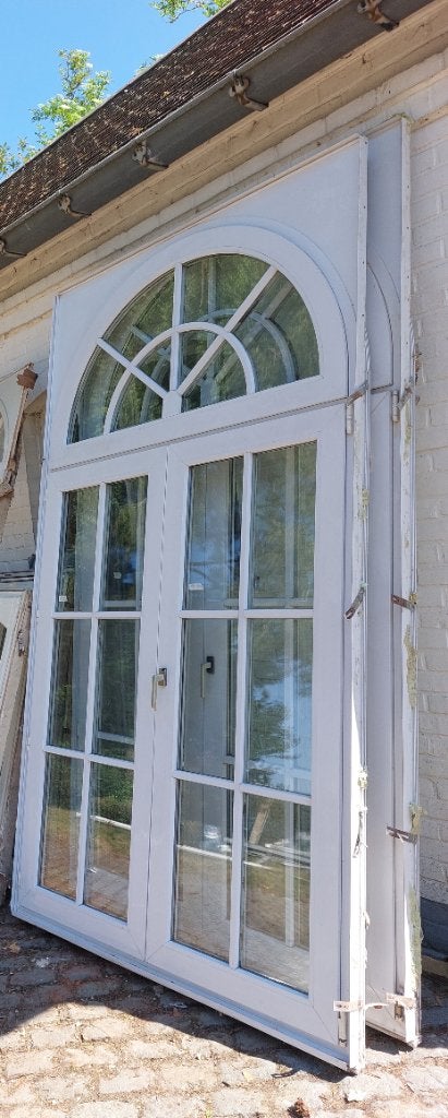4 fenêtres, PVC, blanc, double vitrage, Bricolage & Construction, Vitres, Châssis & Fenêtres, Double vitrage, 160 cm ou plus, Enlèvement