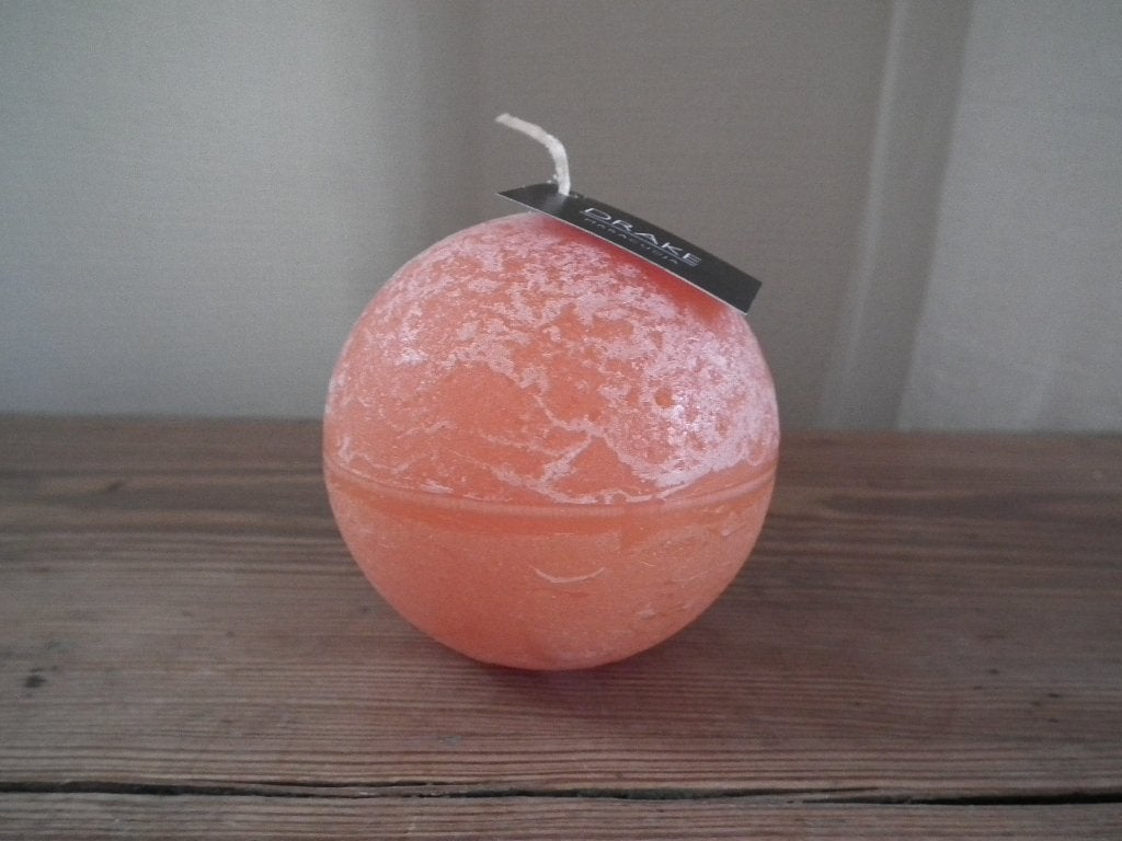Bougie ronde (Drake) hauteur 8 cm, 8 cm, Bougie, Orange, Envoi