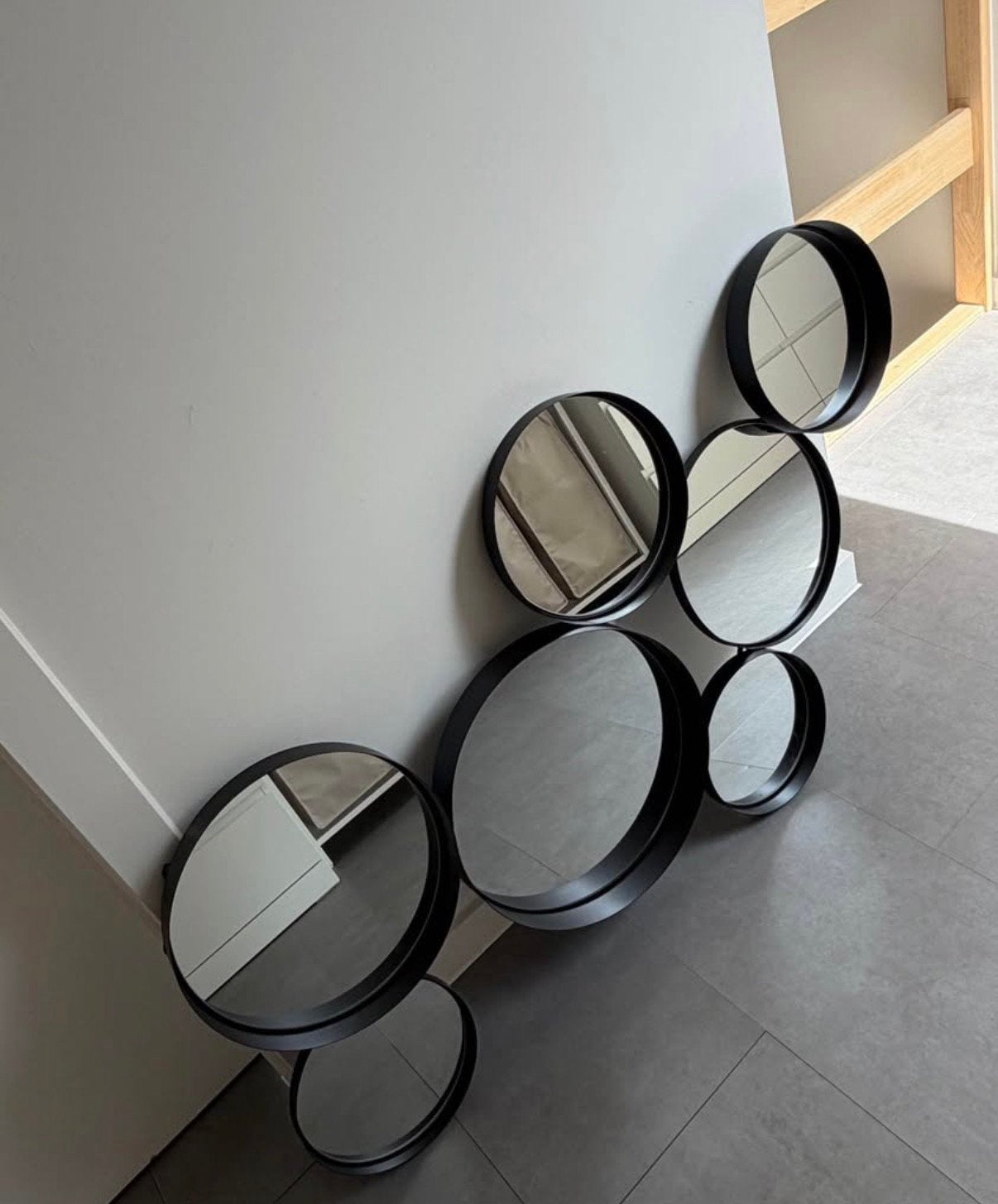Miroirs muraux noirs modernes — Ensemble de 7, Enlèvement, Comme neuf