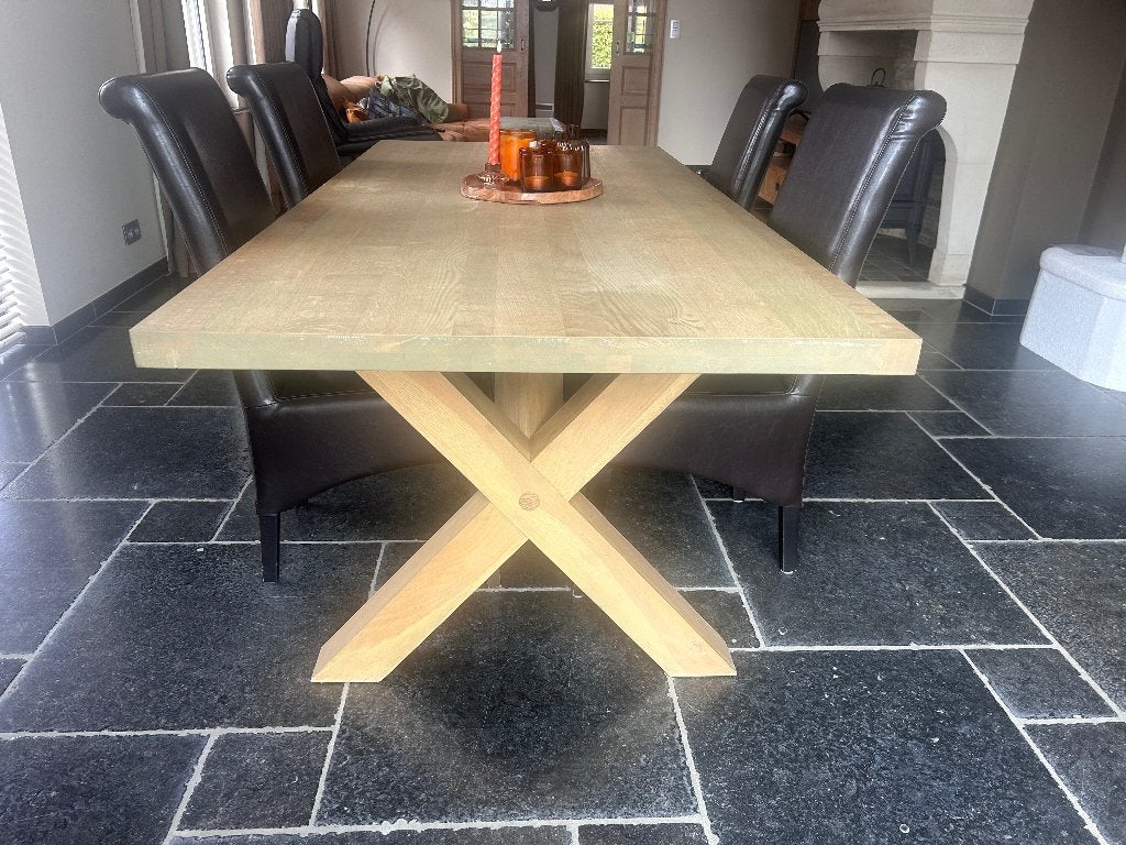 tafel en stoelen, Huis en Inrichting, Ophalen, Gebruikt, 200 cm of meer, 50 tot 100 cm