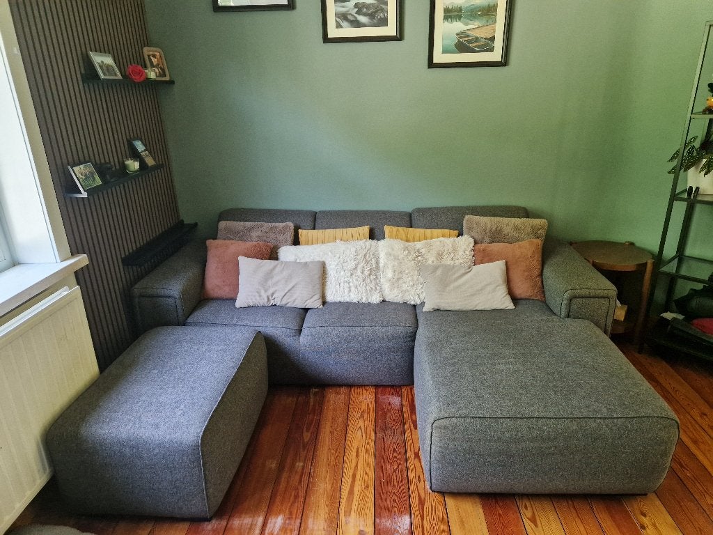 Zetel, Huis en Inrichting, Zetels | Zetels, Gebruikt, Hoekbank, Driepersoons, 200 tot 250 cm, 150 cm of meer, Stof, Ophalen