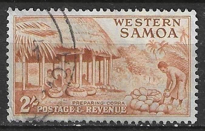 Samoa 1952 - Yvert 157 - Bereiden van Kopra - 2 s. (ST), Verzenden, Gestempeld