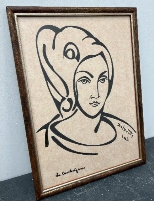 dessin signe charles delporte, Antiquités & Art, Enlèvement ou Envoi, Dessin