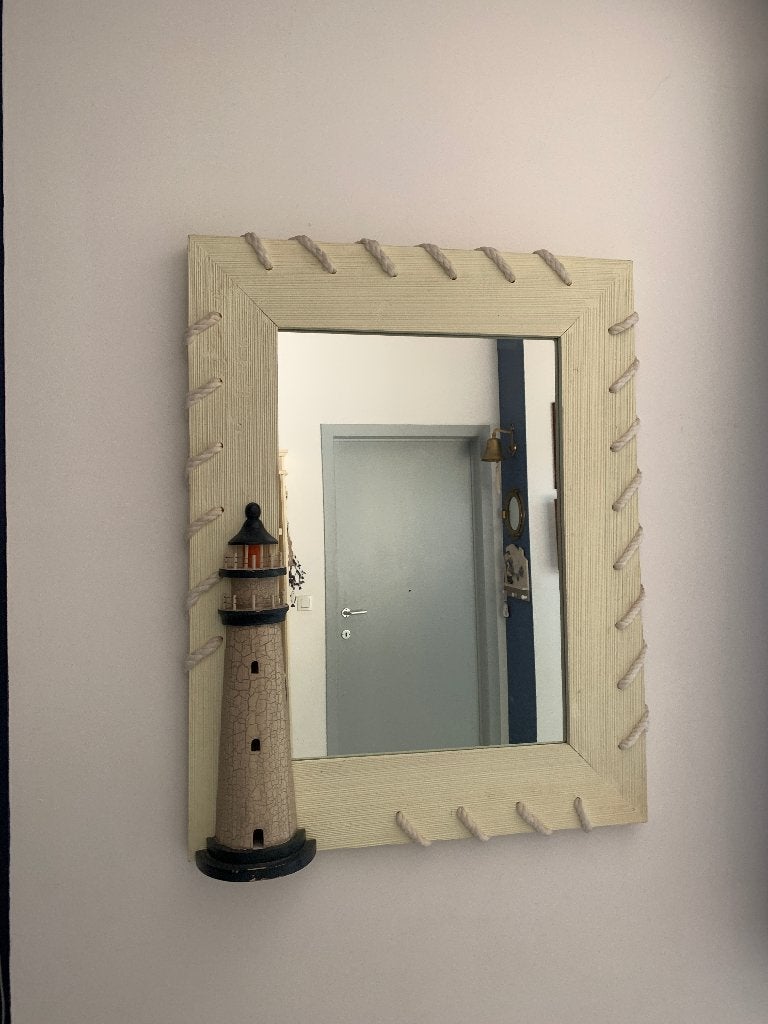 spiegel in zeestijl, Ophalen, Zo goed als nieuw, Minder dan 100 cm, Rechthoekig