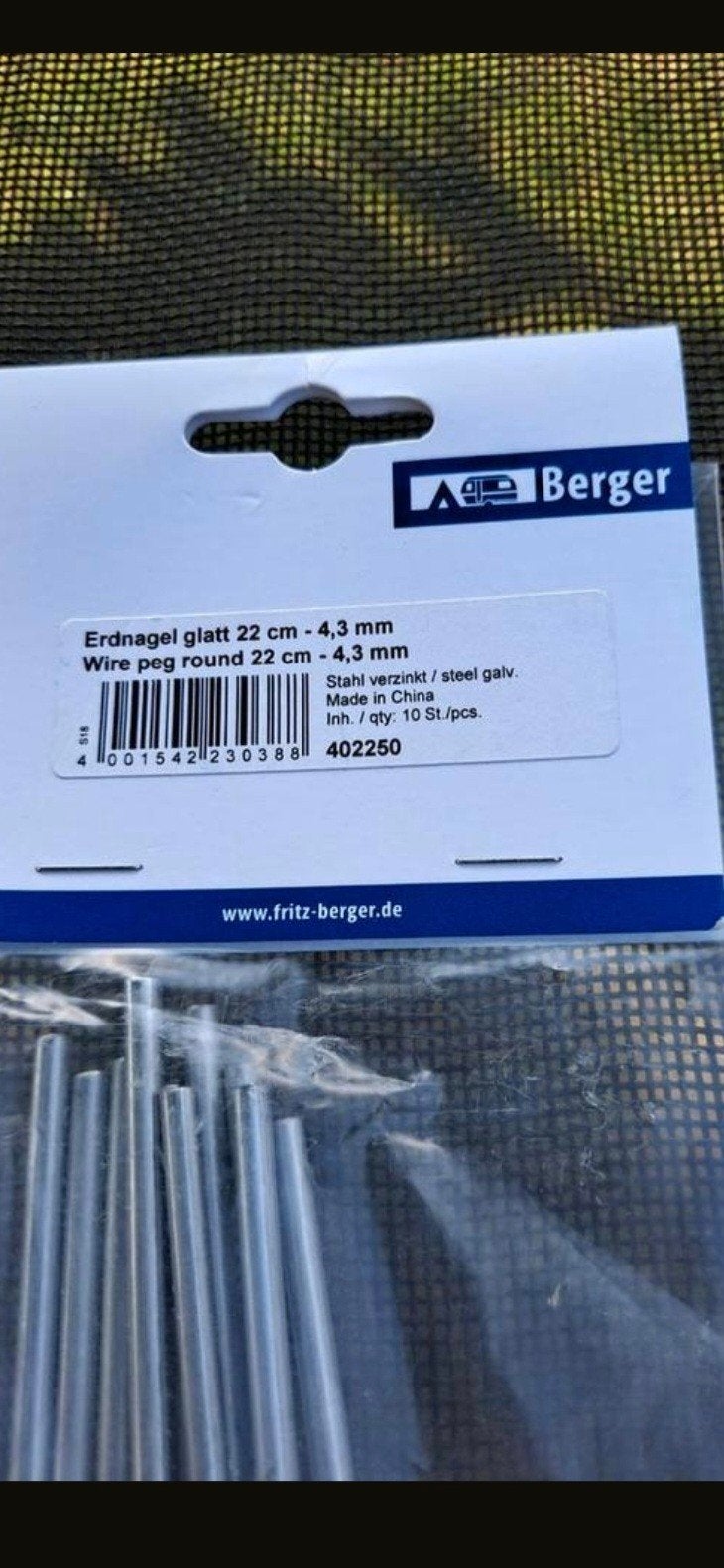 Épingles à terre BERGER et CAMPING., Caravanes & Camping, Camping-car Accessoires, Neuf, Enlèvement ou Envoi