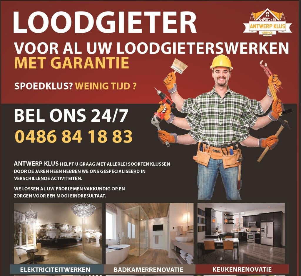 Loodgieter Antwerpen - 0486841883, Verzenden