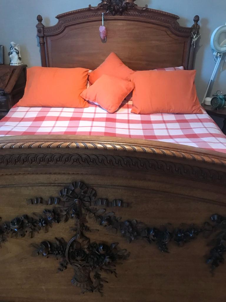 Bed, Gebruikt, Bruin, Twijfelaar, 200 cm