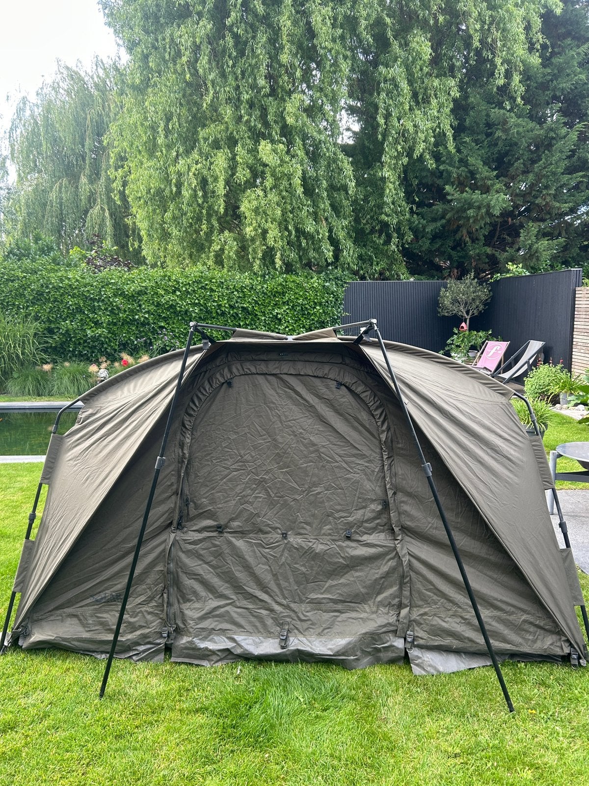 Solar Compact Spider Shelter + grondzeil en frontpaneel, Ophalen, Gebruikt