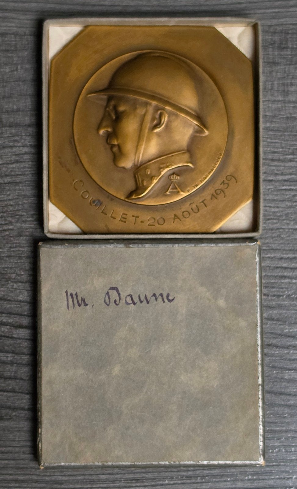 Medaille Koning Albert I ( De Bremaecker ) brons in doosje, Ophalen of Verzenden