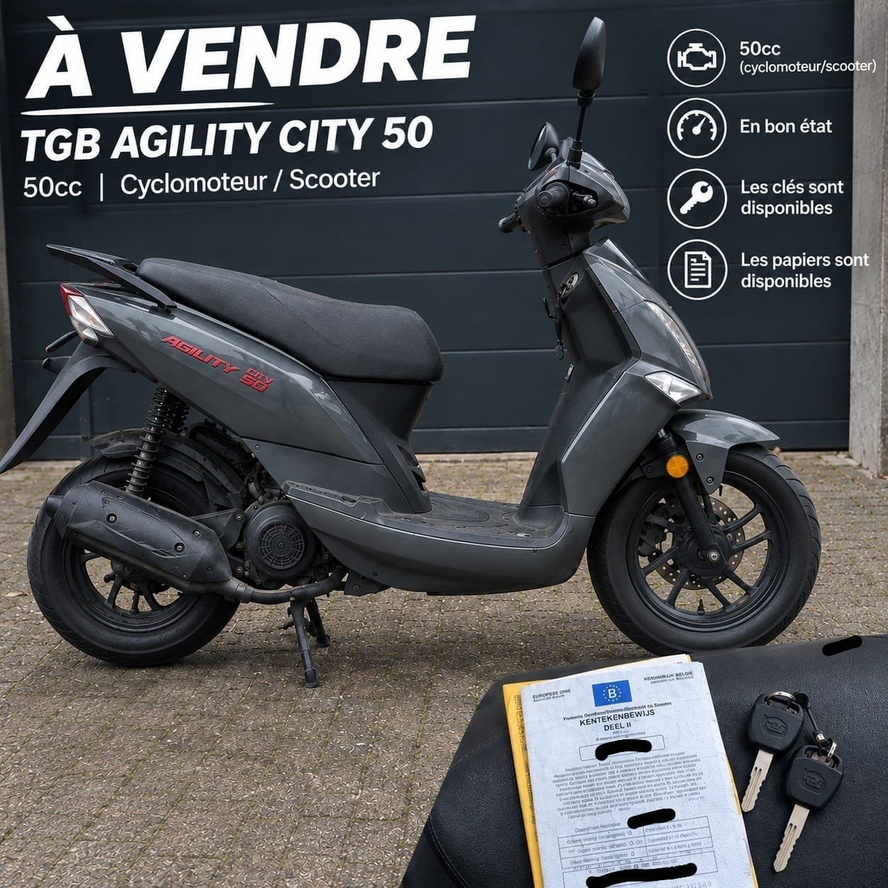 scooter kymco agility city 50 2011 pour pièce., Enlèvement, Utilisé, Phare, Kymco
