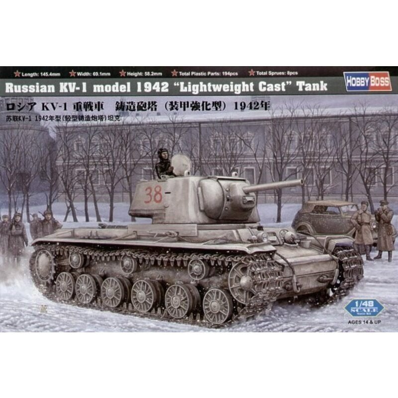 HOBBY BOSS 84814 KV -1 model 42 "Lightweight Cast" Tank 1/48, Hobby & Loisirs créatifs, Modélisme | Voitures & Véhicules, Neuf