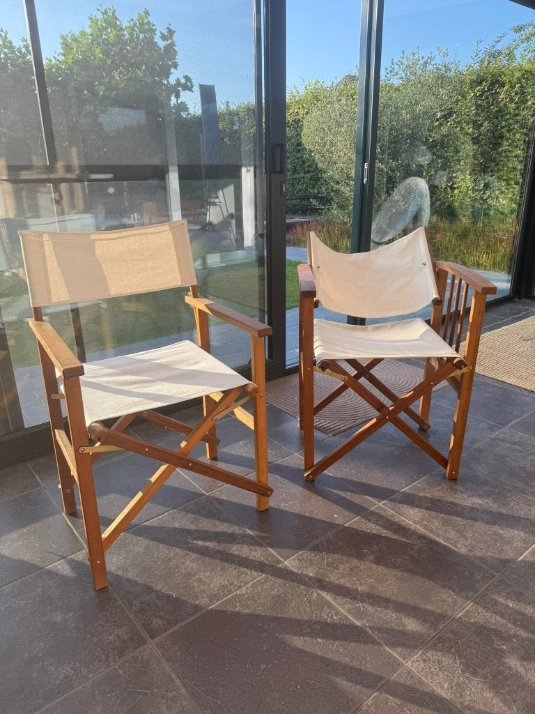 2 chaises de réalisateur, pliables, Maison & Meubles, Chaises, Enlèvement ou Envoi, Geen idee, Deux, Utilisé
