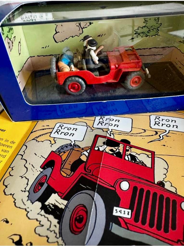 Kuifje auto 1:43 de willy’s jeep uit album het zwarte goud, Enlèvement ou Envoi, Tintin, Comme neuf