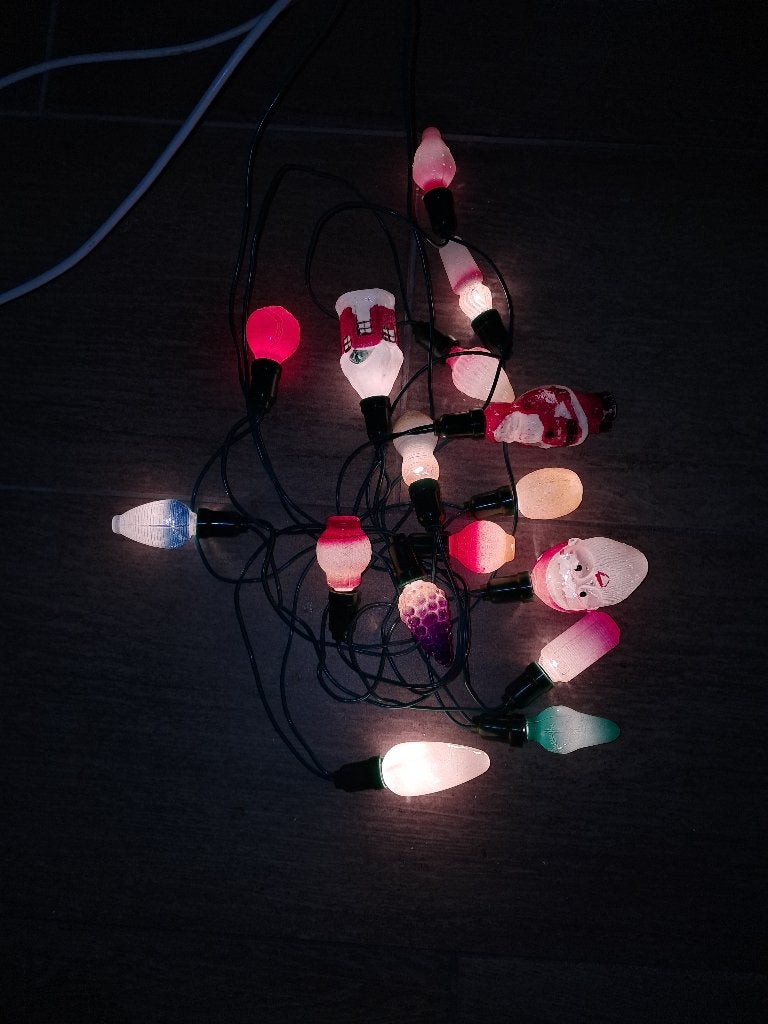 Oude kerstlampjes figuurtjes zonder doos, Ophalen of Verzenden, Gebruikt