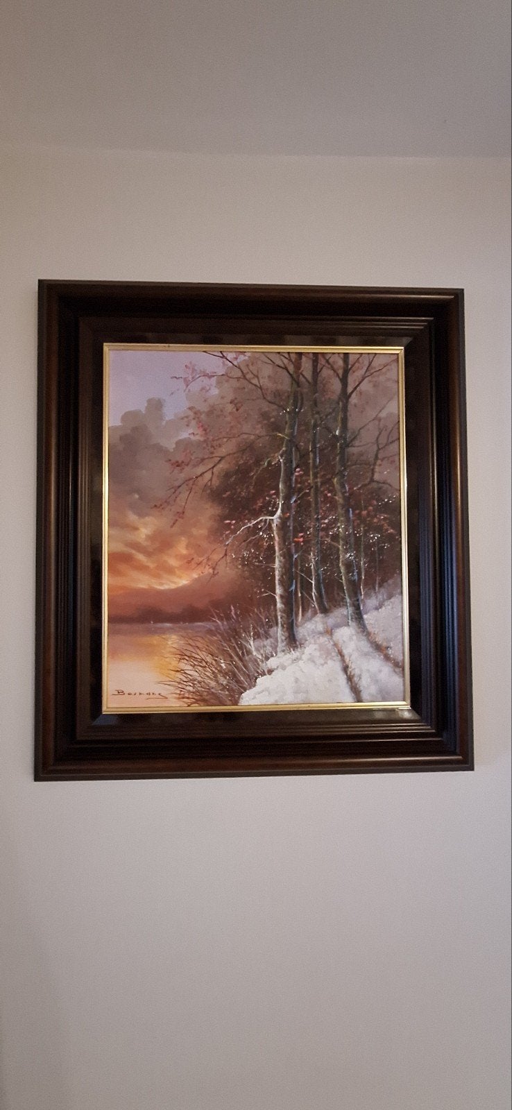Schilderij herfstavond Bosmans Lode, Ophalen of Verzenden
